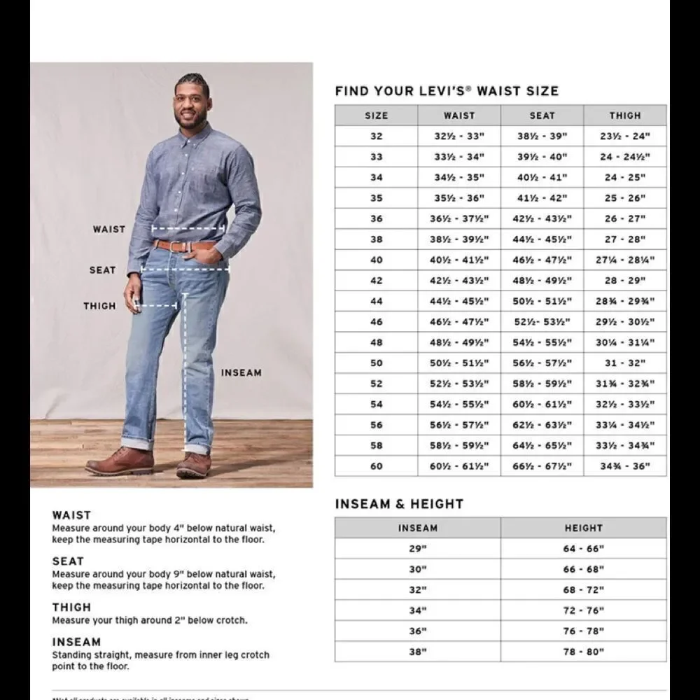 New. 46 x 32 Levi’s 559 Big & Tall relaxed straight stretch jeans.  Normally $89